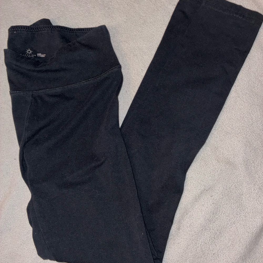 OFFLINE by Aerie Ankle Leggings Stretch Elastic Waist Black Solid Mid Rise S